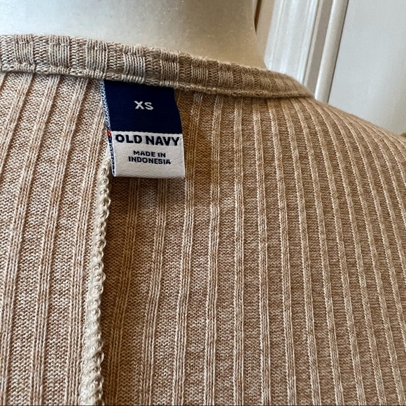 Old Navy Rib Knit Cardigan Sweater Midi Wishbone Beige Dress Size XS - Picture 12 of 12